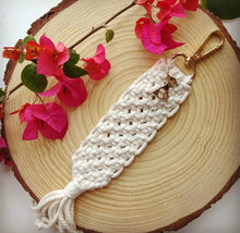 Load image into Gallery viewer, "JHAROKHA" Collection of macramé keychain with assorted charms