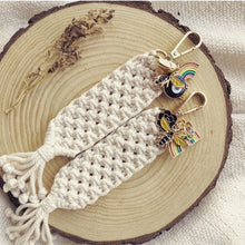 Load image into Gallery viewer, YOURS & MINE COLLECTION of macramé keychain with assorted charms