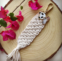 Load image into Gallery viewer, "JHAROKHA" Collection of macramé keychain with assorted charms