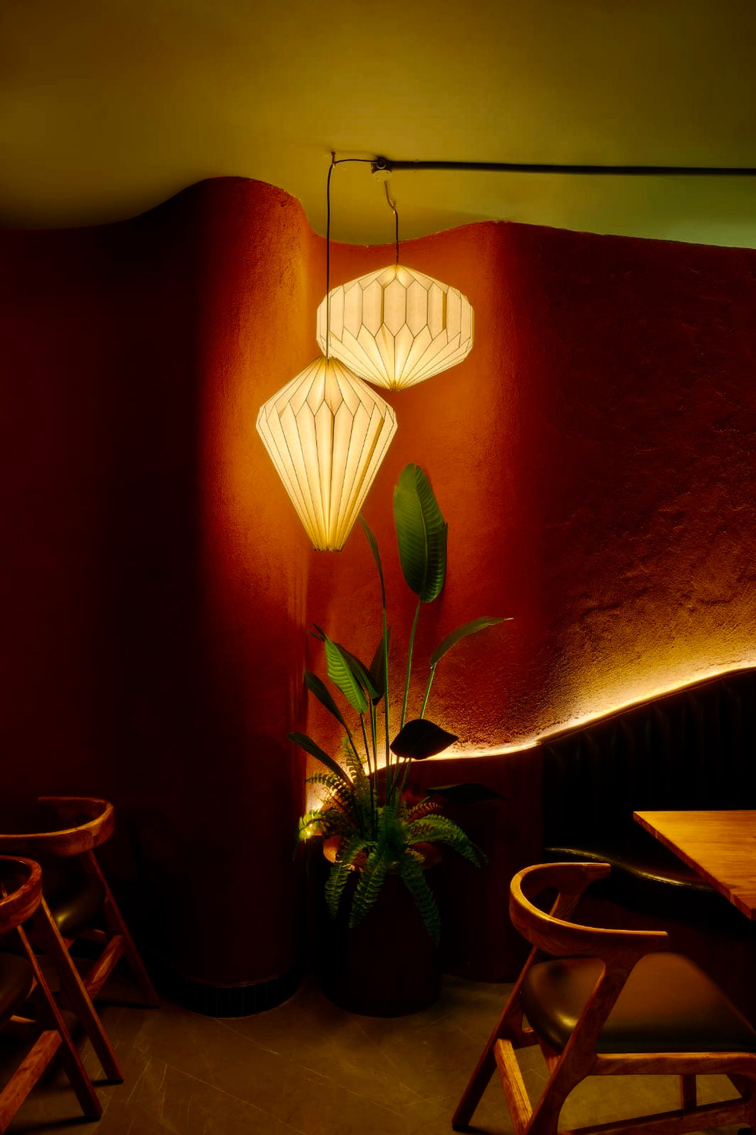 Monochrome Origami Chandelier Lamp Range