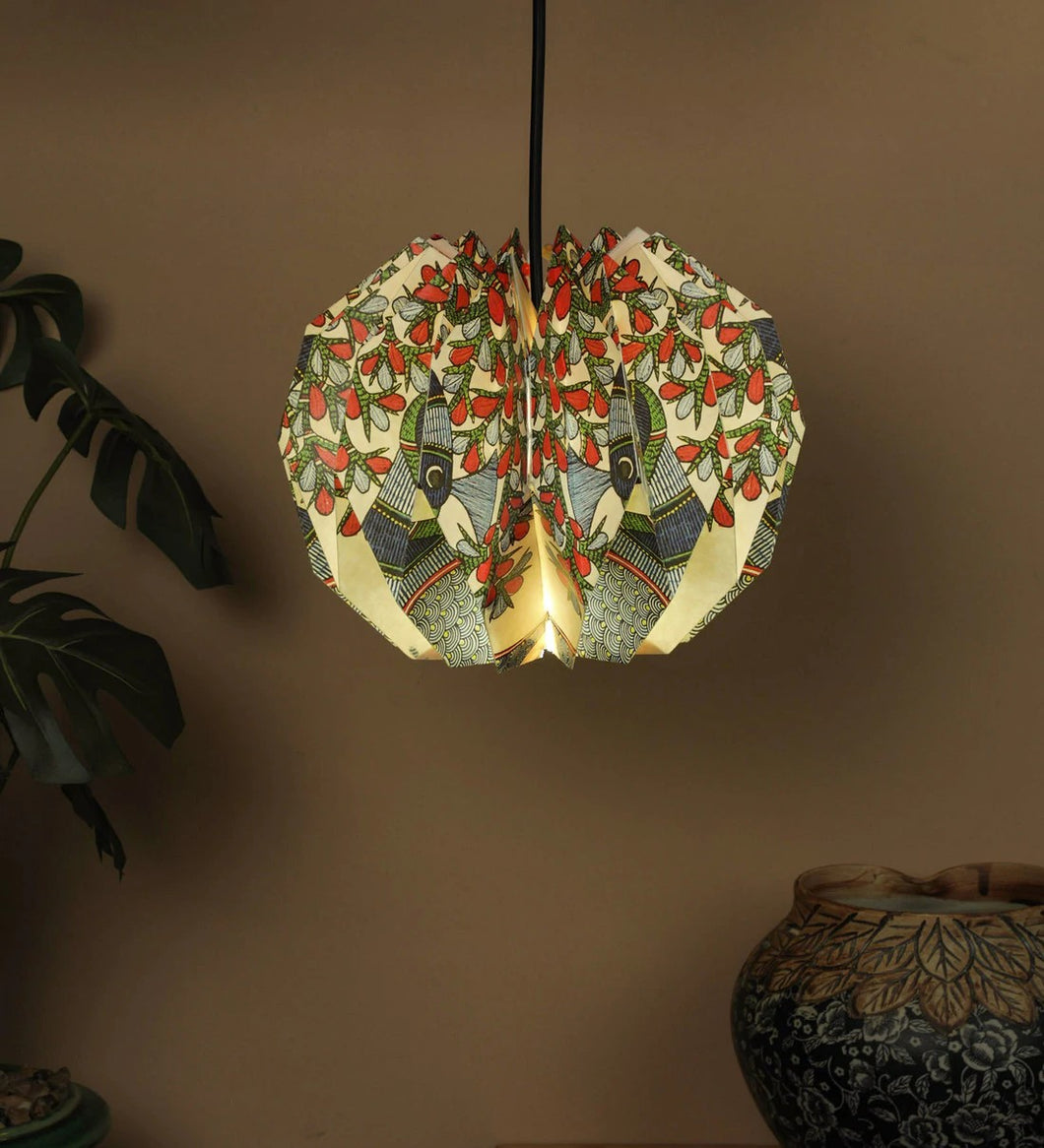 GOND ART LARGE COLLAPSIBLE DAHLIA ORIGAMI HANGING LAMPSHADE