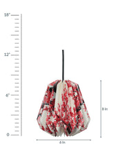 Load image into Gallery viewer, RED CHERRY BLOSSOM COLLAPSIBLE CONICAL ORIGAMI HANGING LAMPSHADE
