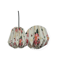 Load image into Gallery viewer, VICTORIAN FLORAL COLLAPSIBLE CONICAL HANDCRAFTED ORIGAMI HANGING LAMPSHADE
