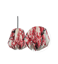 Load image into Gallery viewer, RED CHERRY BLOSSOM COLLAPSIBLE CONICAL ORIGAMI HANGING LAMPSHADE

