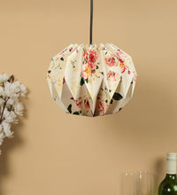 Load image into Gallery viewer, VICTORIAN FLORAL COLLAPSIBLE DAHLIA HANDCRAFTED ORIGAMI HANGING LAMPSHADE
