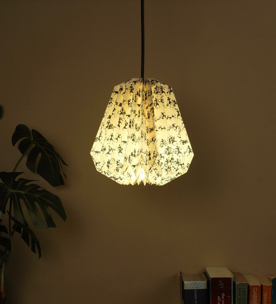 WARLI MIX CONICAL COLLAPSIBLE ORIGAMI HANGING LAMPSHADE