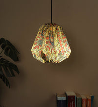Load image into Gallery viewer, MADHUBANI CONICAL COLLAPSIBLE ORIGAMI HANGING LAMPSHADE
