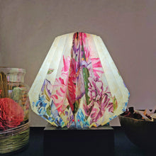 Load image into Gallery viewer, MULTICOLOR FLORAL COLLAPSIBLE HANDCRAFTED ORIGAMI TABLE LAMP
