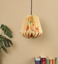 Load image into Gallery viewer, ORANGE CHERRY BLOSSOM COLLAPSIBLE CONICAL ORIGAMI HANGING LAMPSHADE
