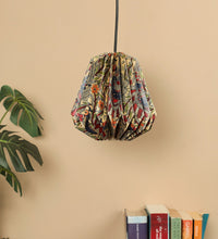 Load image into Gallery viewer, MADHUBANI CONICAL COLLAPSIBLE ORIGAMI HANGING LAMPSHADE
