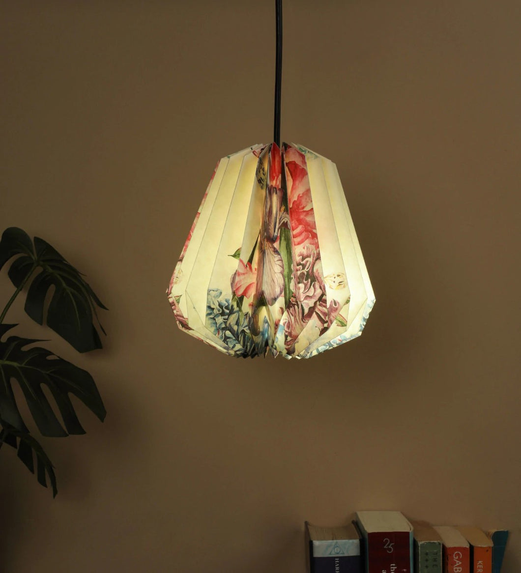 MULTICOLOR FLORAL COLLAPSIBLE HANDCRAFTED ORIGAMI HANGING LAMPSHADE