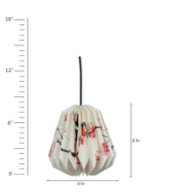 Load image into Gallery viewer, CHERRY BLOSSOM WITH VIOLET BIRD COLLAPSIBLE ORIGAMI HANGING LAMPSHADE
