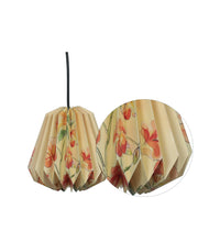 Load image into Gallery viewer, ORANGE CHERRY BLOSSOM COLLAPSIBLE CONICAL ORIGAMI HANGING LAMPSHADE
