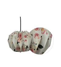 Load image into Gallery viewer, VICTORIAN FLORAL COLLAPSIBLE DAHLIA HANDCRAFTED ORIGAMI HANGING LAMPSHADE
