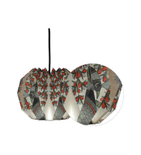 Load image into Gallery viewer, GOND ART LARGE COLLAPSIBLE DAHLIA ORIGAMI HANGING LAMPSHADE
