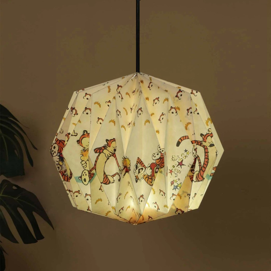 CALVIN HOBBES COLLAPSIBLE ORIGAMI HANGING LAMPSHADE