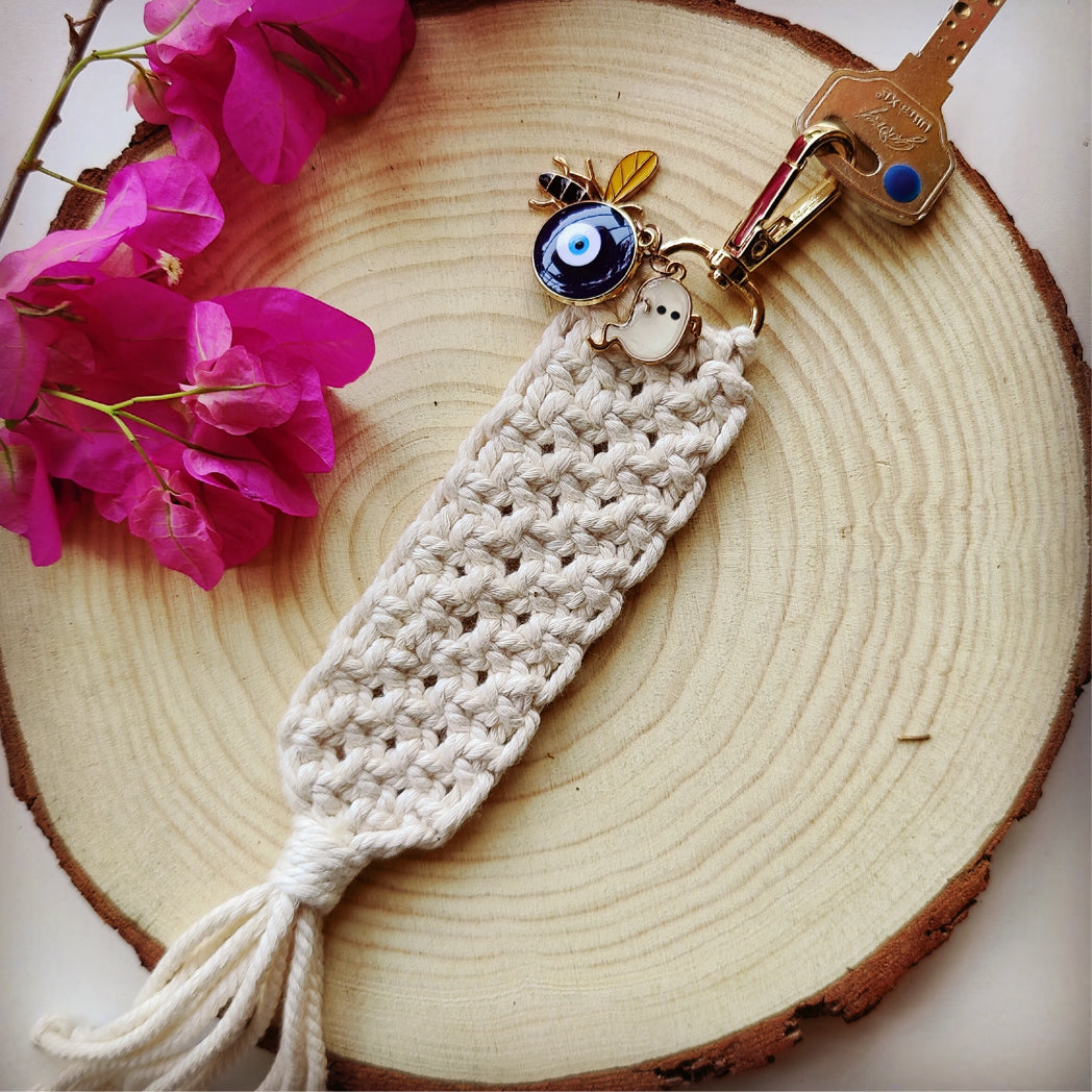 handmade macramé keychain charm keyring gifting bag accessories ...