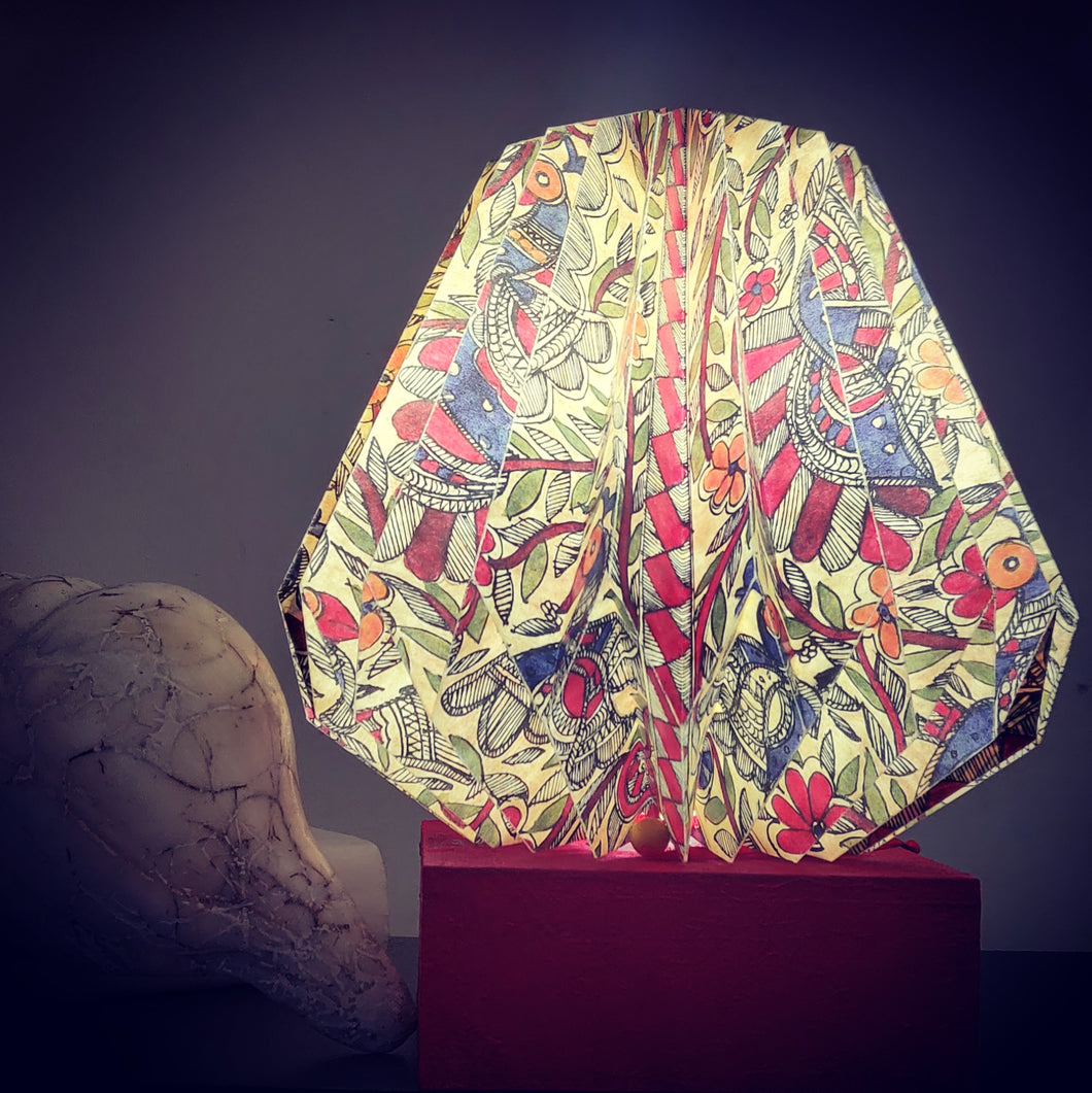 MADHUBANI CONICAL COLLAPSIBLE ORIGAMI TABLE LAMP