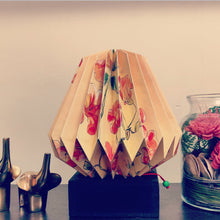 Load image into Gallery viewer, ORANGE CHERRY BLOSSOM COLLAPSIBLE ORIGAMI TABLE LAMP
