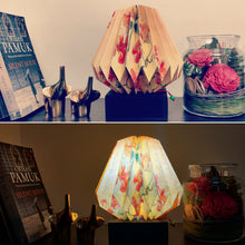 Load image into Gallery viewer, ORANGE CHERRY BLOSSOM COLLAPSIBLE ORIGAMI TABLE LAMP
