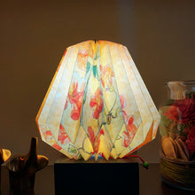 Load image into Gallery viewer, ORANGE CHERRY BLOSSOM COLLAPSIBLE ORIGAMI TABLE LAMP
