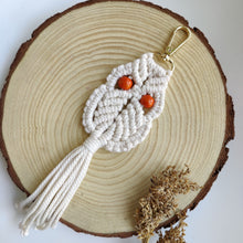 Load image into Gallery viewer, &quot;OWL&quot; Knots of Love macrame ring for keychain/bag/belt
