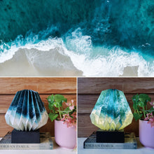 Load image into Gallery viewer, OCEAN WAVES SAND COLLAPSIBLE ORIGAMI TABLE LAMP
