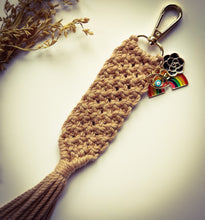 Load image into Gallery viewer, DUNE Collection macramé keychain with assorted charms
