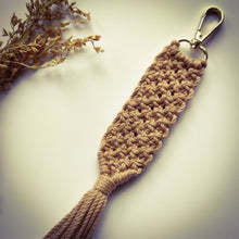 Load image into Gallery viewer, DUNE Collection macramé keychain with assorted charms
