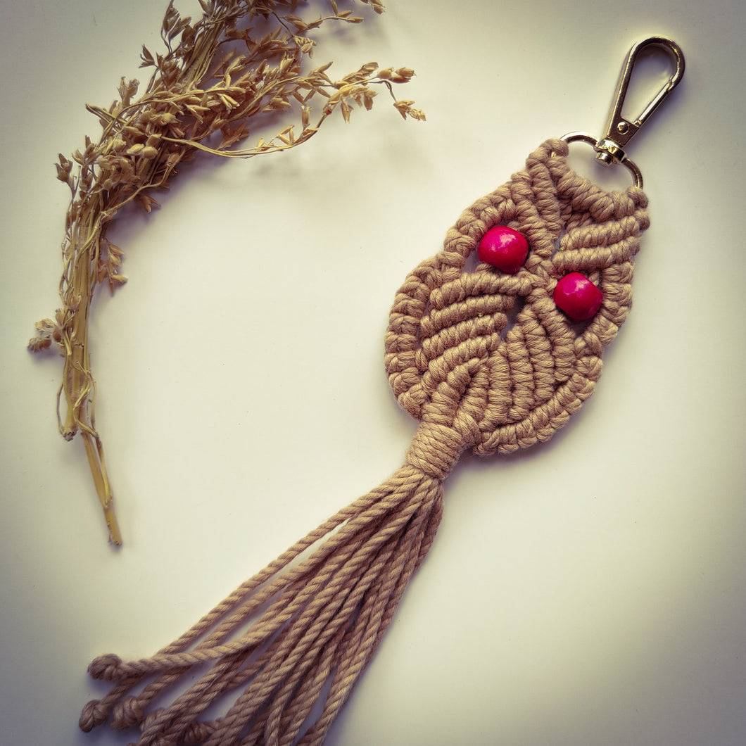 DUNE Collection macramé keychain with assorted charms