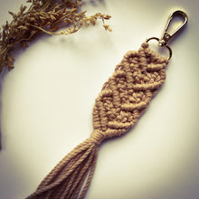 Load image into Gallery viewer, DUNE Collection macramé keychain with assorted charms
