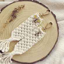 Load image into Gallery viewer, YOURS &amp; MINE COLLECTION of macramé keychain with assorted charms
